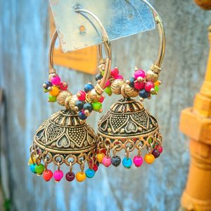 Multi Colour Jhumka Earring