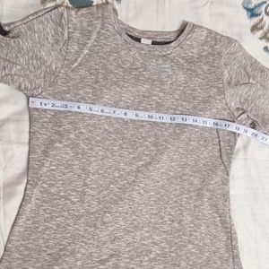 The Label Life Brand Grey Cotton Cold Shoulder Top