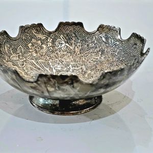 Oxidized Silver Plated Brass Fruit Bowl