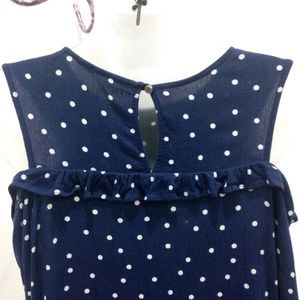 Polka Dot Cold Shoulder Top