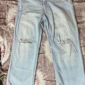 Knee Cut Denim Jean Unisex