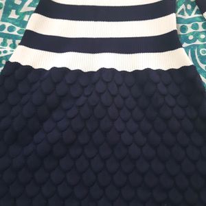 Navy Blue & White Short Dress 👗