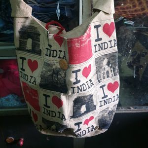 Slogan Printed Jute Bag