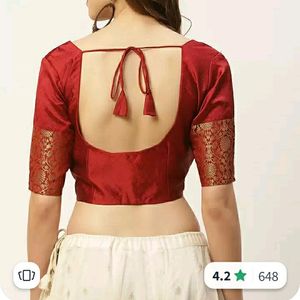 Studio shringaar Women Maroon Woven Design Blouse