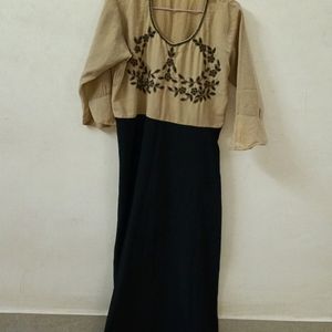 Black & Khaki Ethnic gown