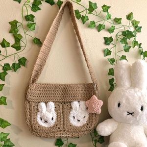 Crochet Miffy Messenger Sling Bag