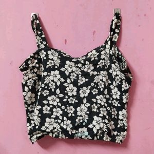 Tank Top With Hot Back Design And Floral Pattern