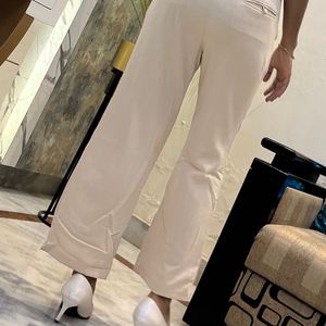 Cream Colour Straight Pant