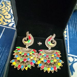 Peacock Design Multicolour Earrings 🦋😻