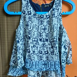 Cyan Sleeveless Top