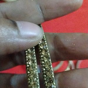 Gold Stones Metal Bangles 6