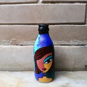 Abstract Art On Glass Bottle
