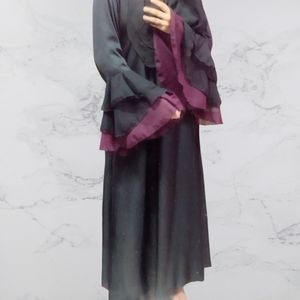 Black Frill Abaya