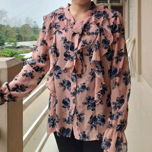 WOMEN CHIFFON TIE UP TOPS