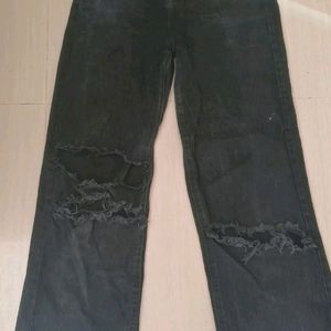 Black Charcoal Stripped Jeans