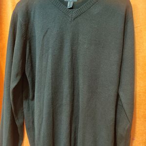 Forever21 Men Solid Vneck Black Sweater