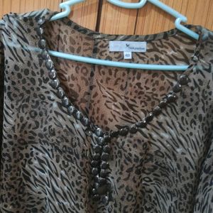 Cheetah Print Oversized Sexy Top