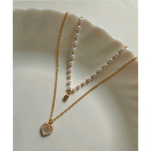 New TRENDY DOUBLE LAYERED HEART NECKLACE