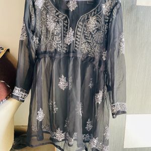 Chikankari Black Kurti