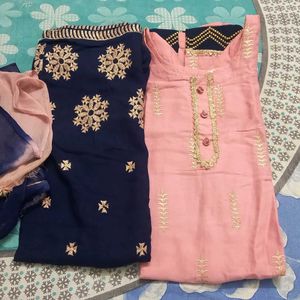 Pink And Nevy Blue Suit Set