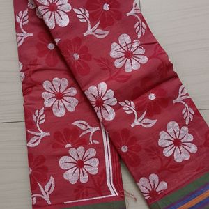 102)Pure Cotton Chapa Saree