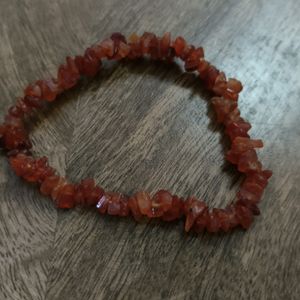 Natural Red Carnelian Chips Bracelet