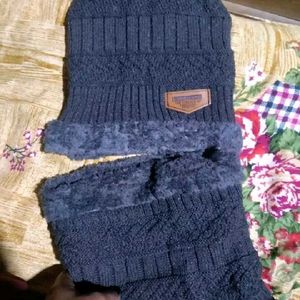 Woolen Cap With Muffler Set