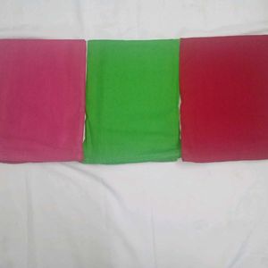 Sari Peticot Material Unused /in Red, Pink, Green