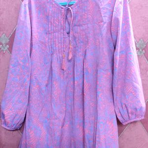 GORGEOUS PINK CREPE TUNIC WITH 3/4 SLEEVE