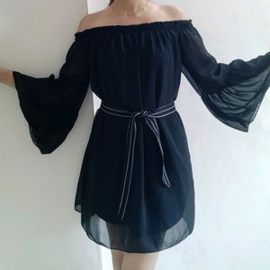 Black flared party wear dress 😍