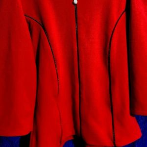 Red Front Zip Top