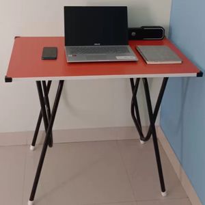 Red Folding Table Wooden Preassembled