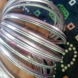 Silver & Lavendar Bangles