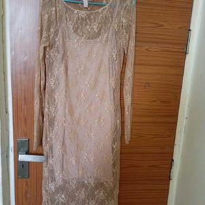 Forever 21 Beautiful Dress Beige