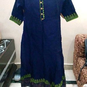 🔴anarkali Kurta For Women With Golden Dupatta