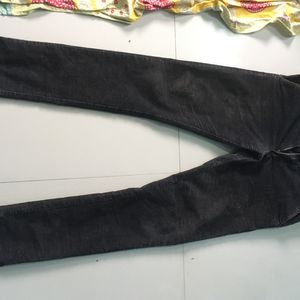 2 pants, one dark blue cotton and one black pant - 30 size