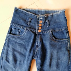 High Waist 5 Button Jeans