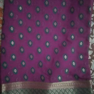 Beautiful Georgette Saree With Pattu