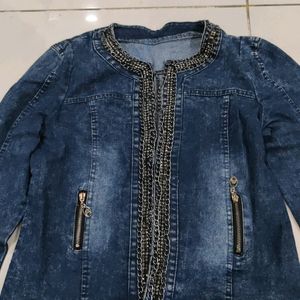 Denim Blue Jacket For Women