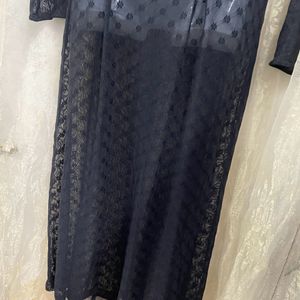 Black Georgette See Through Dress