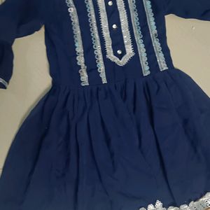 Navy Blue Sharara Set For Girls