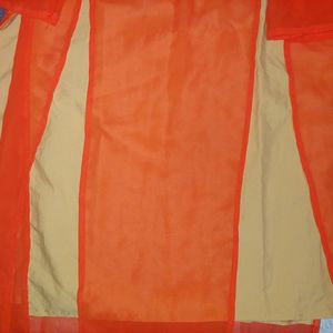 Orange mirror work Kurti