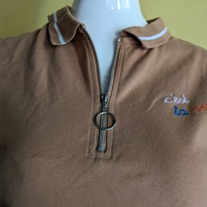 Tshirt Collared With Zipper Front