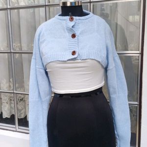 Sky Blue Crop Sweater