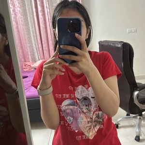 Red Nightwear Tshirt