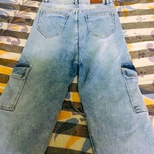 High Waist Cargo Jeans