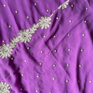 Light Purple Heavy Saree with Stitched Blouse