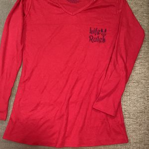 Red Full Hands Top