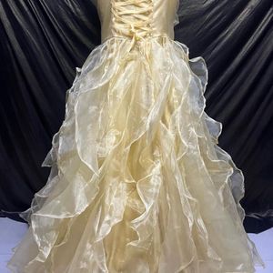 Designer Organza Ruffle Gown