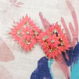 Pink Colour Earrings Set